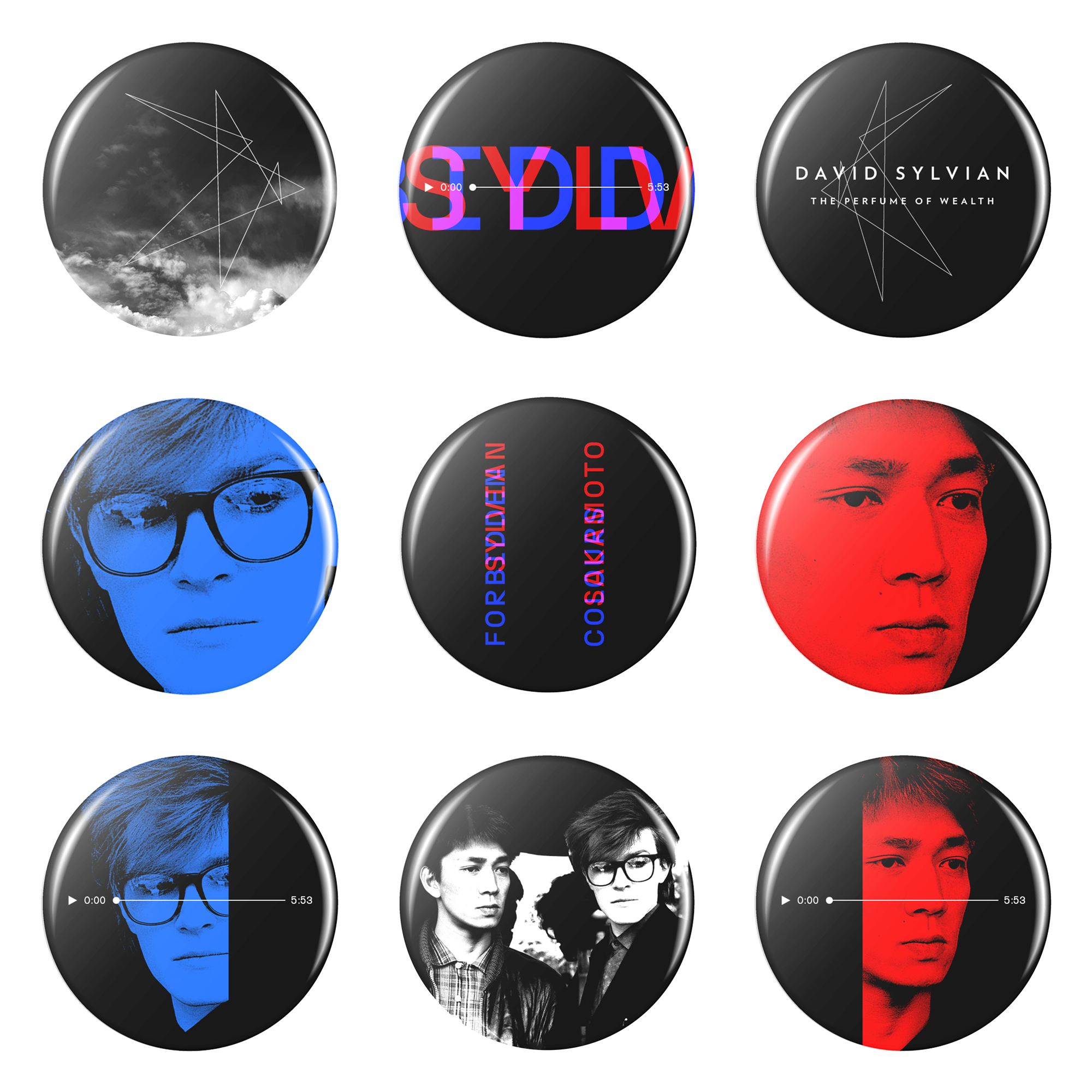 David Sylvian - Forbidden Colours Button Pin Set